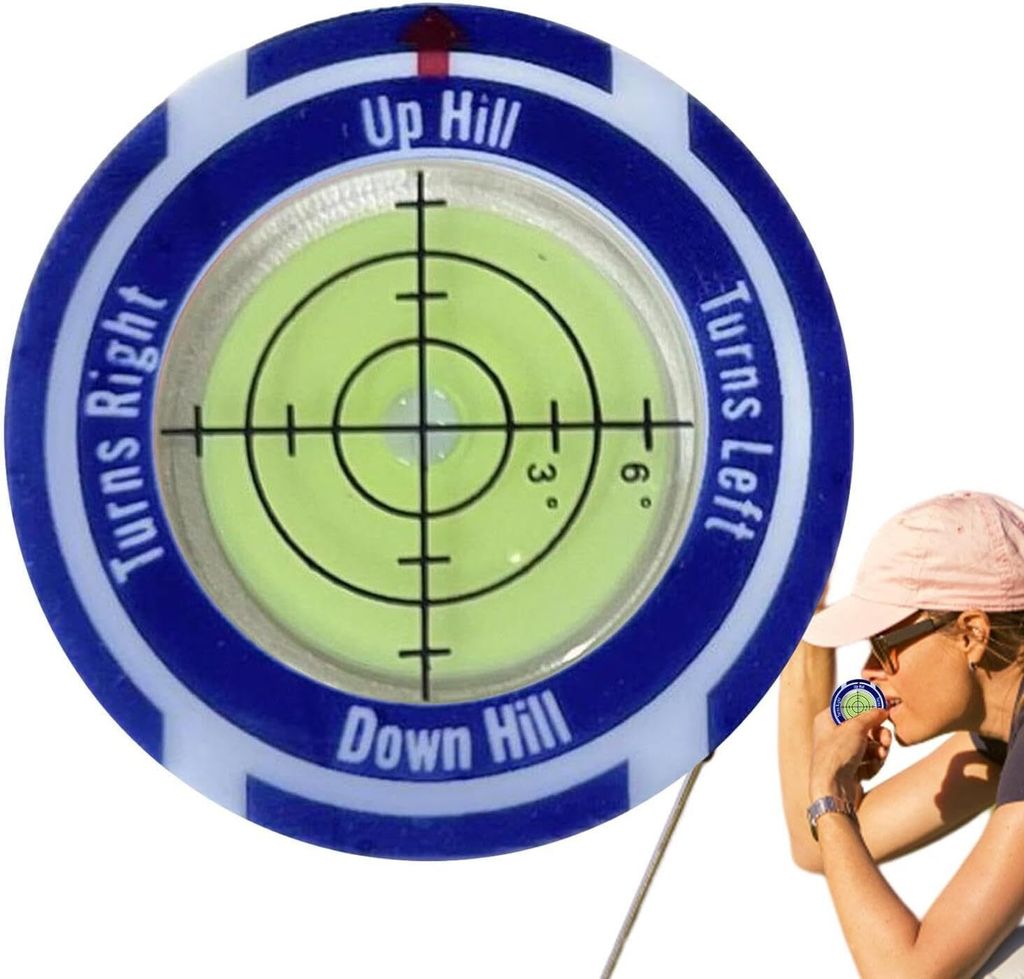 Golf-Marker-Hut-Clip | Tragbarer grüner Leser, Golf-Level-Hutclip, hochpräziser Golfball-Zielmarker, Hutclip für Golfliebhaber und -berufe(Bla...