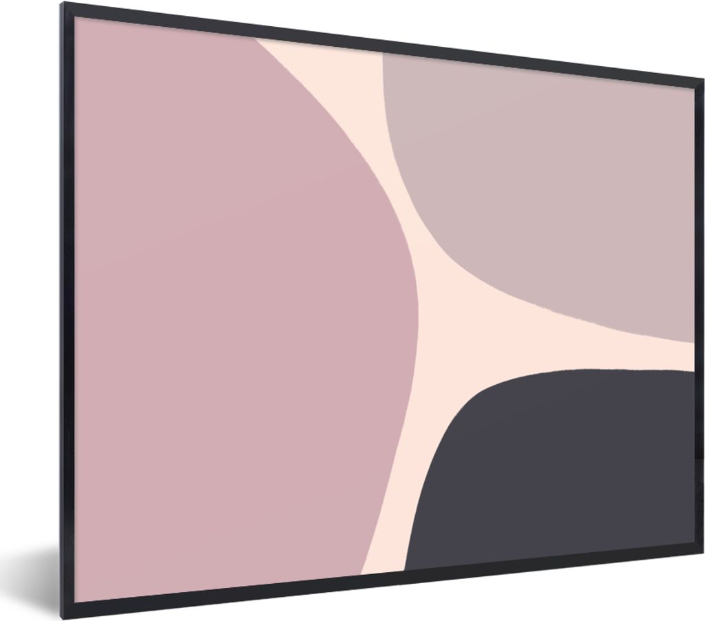 MuchoWow Gerahmtes Poster Pastell - Gestaltung - Minimalismus 40x30 cm - Poster mit Schwarzem Bilderrahmen Wandposter Rahmen Foto Bilder - Kunstp...
