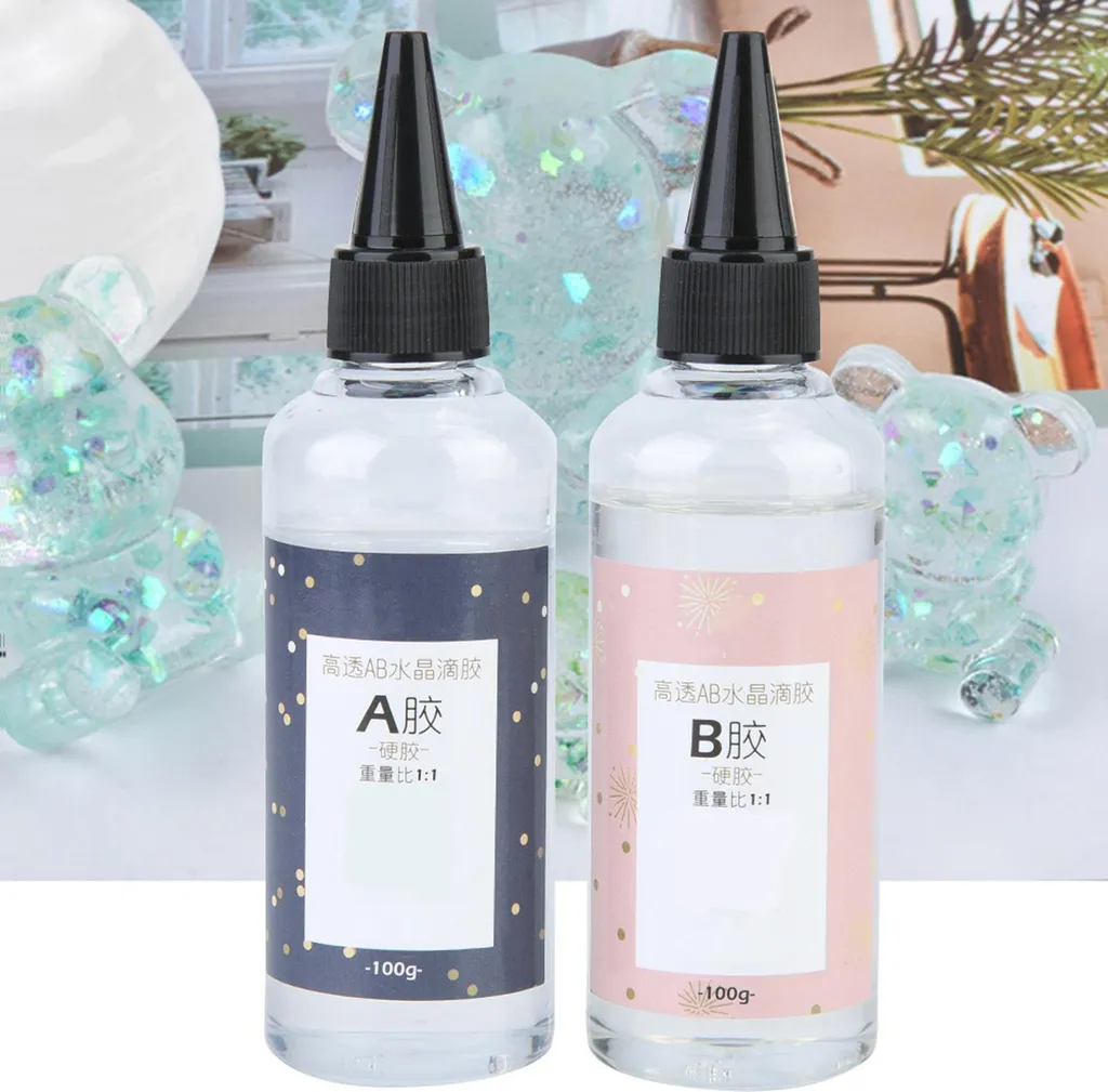 Resina Epossidica Trasparente 1:1 200g - Kit Cristallino per Gioielli Fai da Te - 4