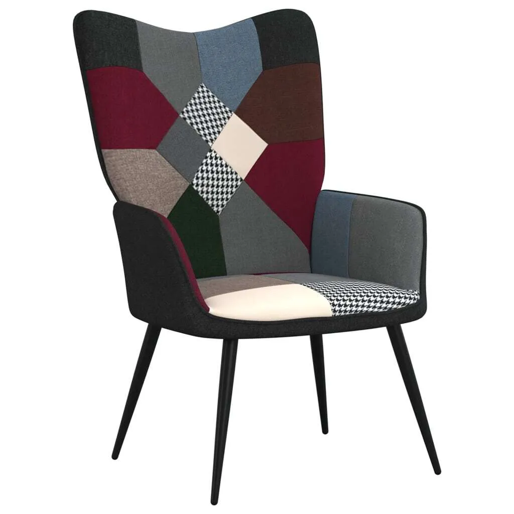 Ensemble Fauteuil de Repos et Repose-pieds Patchwork Tissu Multicolore