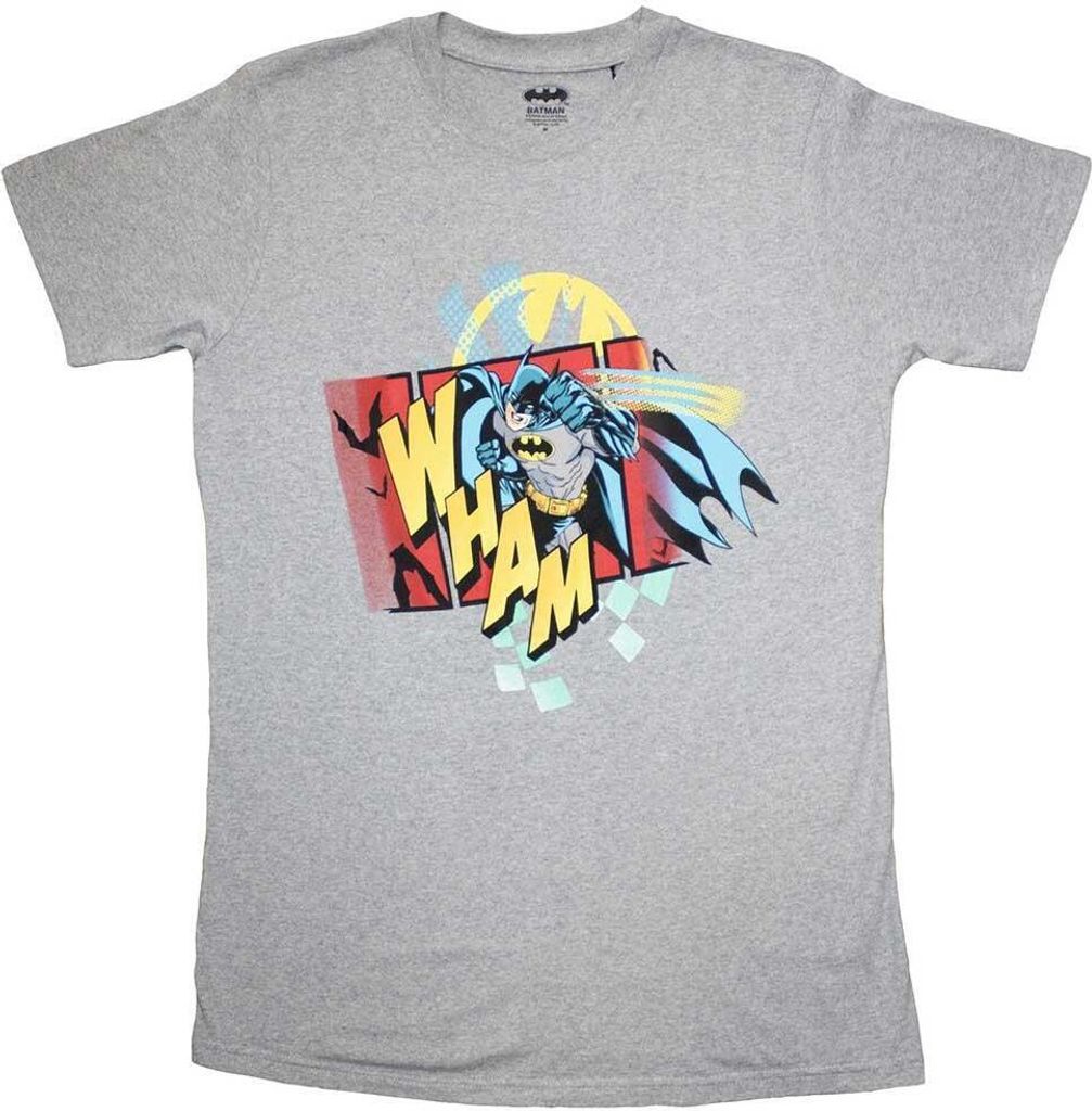 Batman - "Wham" T-Shirt für Herren/Damen Uni RO11495 (S) (Grau)