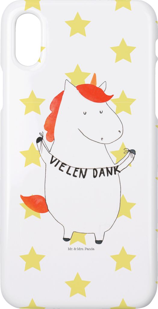 Mr. & Mrs. Panda Iphone 10 Handyhülle Einhorn Dankeschön - Weiß - Geschenk, Hülle, Cover, Unicorn, Danke, X, Danksagung, Einhörner, Handy, Vie...
