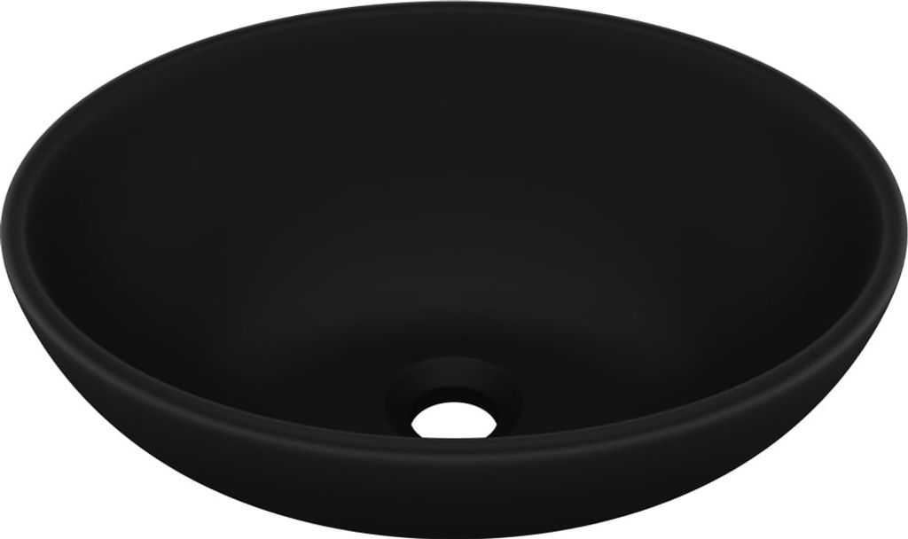 vidaXL Lussuoso lavabo ovale nero opaco 40x33 cm in Immagine del prodotto 