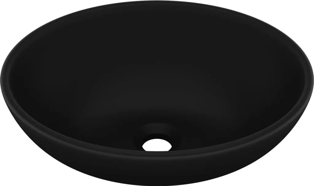 Lavandino Ovale Nero Opaco vidaXL 40x33 cm | Ceramica Top Qualità