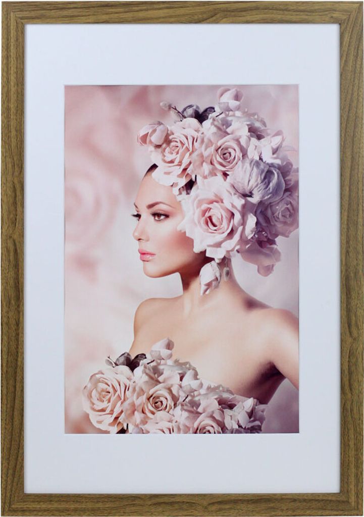 Bilderrahmen Holz Rahmen Plexi Acryl Collage Wanddeko Poster quadratisch S215 - Farbe: Eiche | Format: 40x60