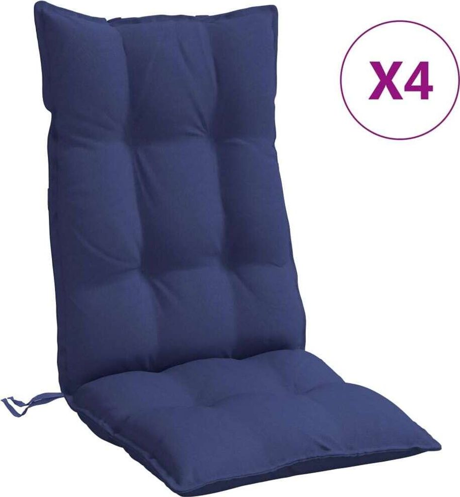 vidaXL Hochlehner-Auflagen 4 Stk. Marineblau Oxford-Gewebe