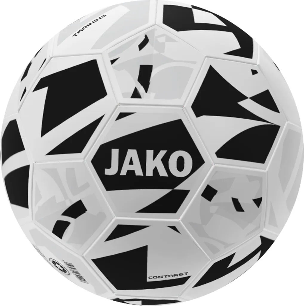 Ballon de football Jako Contrast Blanc et Noir Taille 5 haute résistance