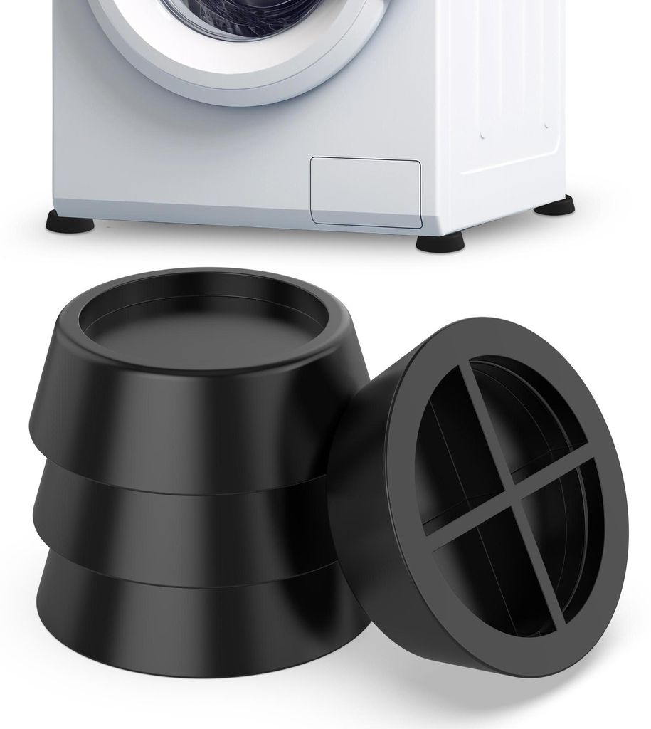 ECENCE Schwingungsdämpfer Waschmaschine 4er Set Schwarz Produktbild 