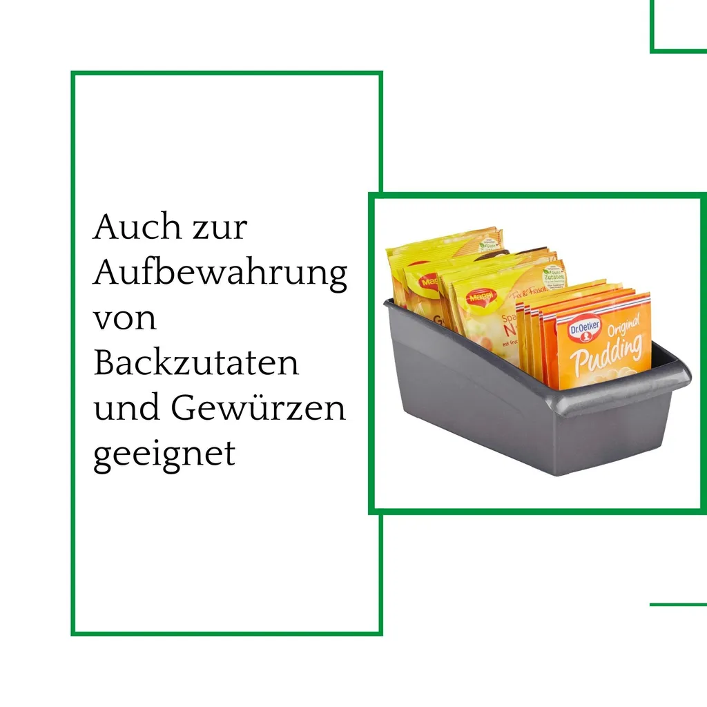 Novaliv scatola per zuppa piccola set di 2 cassetti organizzatori per la cucina - 25 x 12 cm GRIGIO ANTHRAZITE scatola per spezie - sistema organizzatore per cassetti - conservazione di ingredienti per condire e cucinare