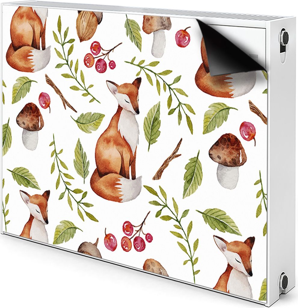 Magnet Heizung Verkleidung Abdeckung Heizung Heizkörperabdeckung 110x60 cm - Fuchs, I, Obst, Wald