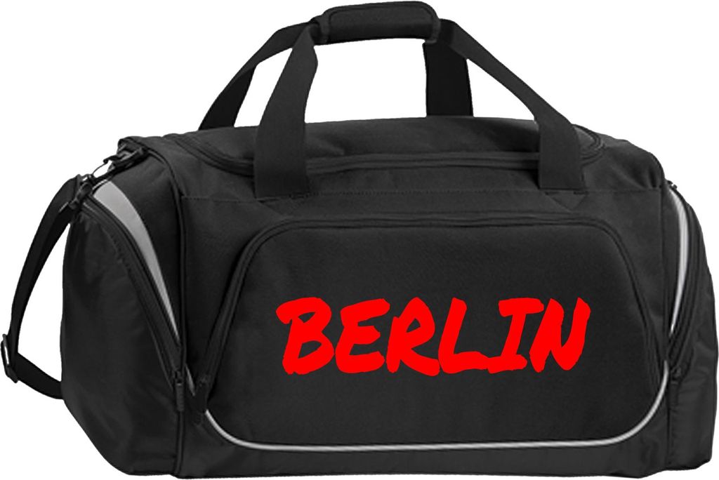 multifanshop Sporttasche - Berlin rot - Textmarker, schwarz, Größe one size