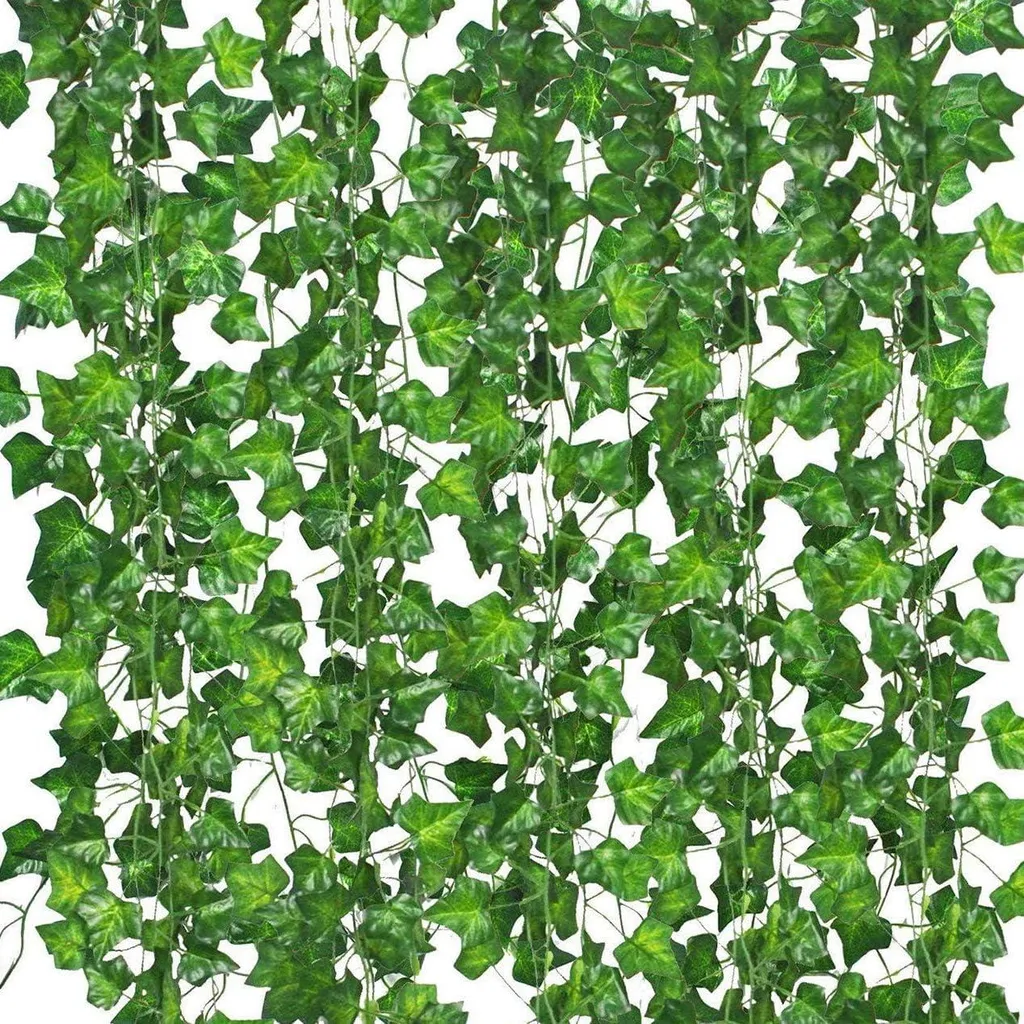 Guirlande de lierre artificiel vert lot de 24 plantes tombantes de 2m
