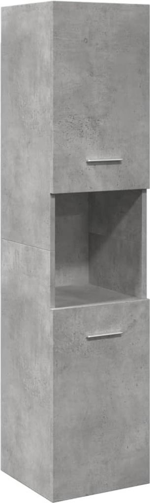 Bad-Hängeschrank Betongrau 30x30x130 cm Holzwerkstoff