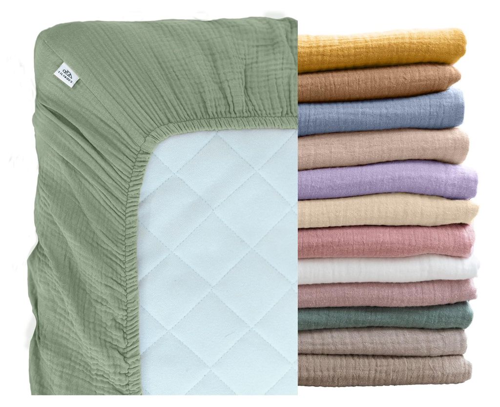 Mousseline babylaken 60x120 cm Groen - hoeslaken, 100% Productafbeelding 