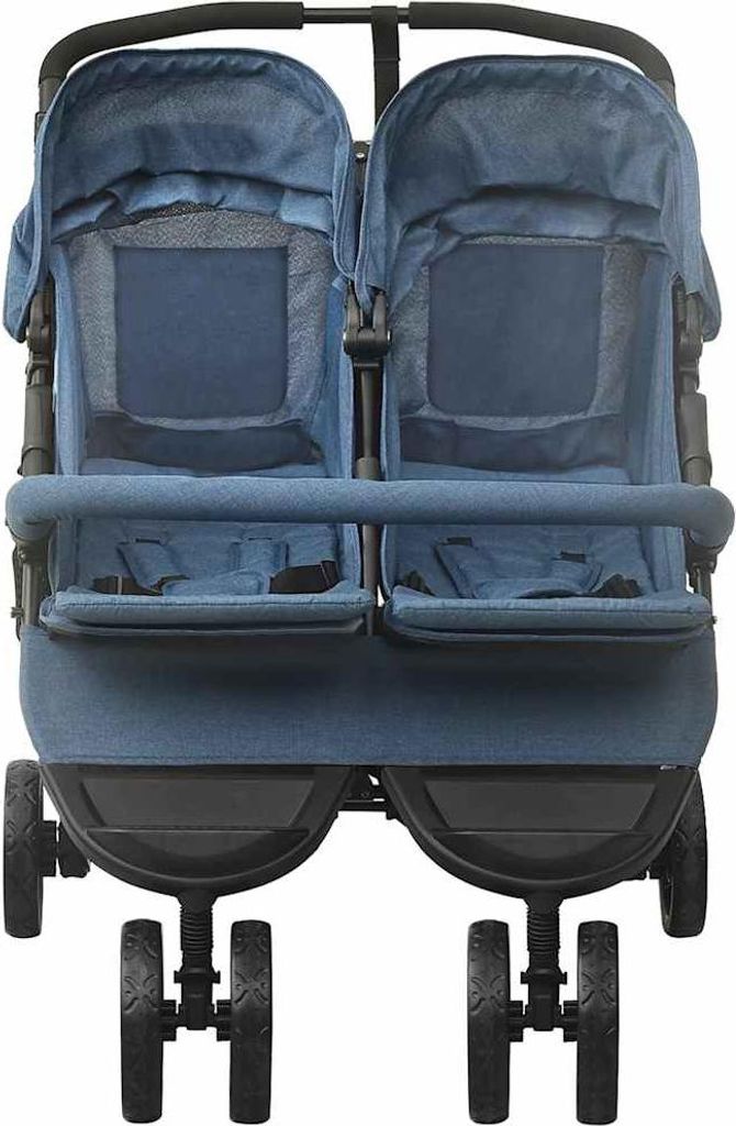 vidaXL Geschwisterwagen Marineblau Stahl