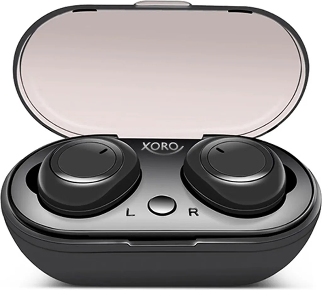 Xoro KHB 25 Écouteurs In-Ear Bluetooth 5.0 avec Boîtier de Charge Noir