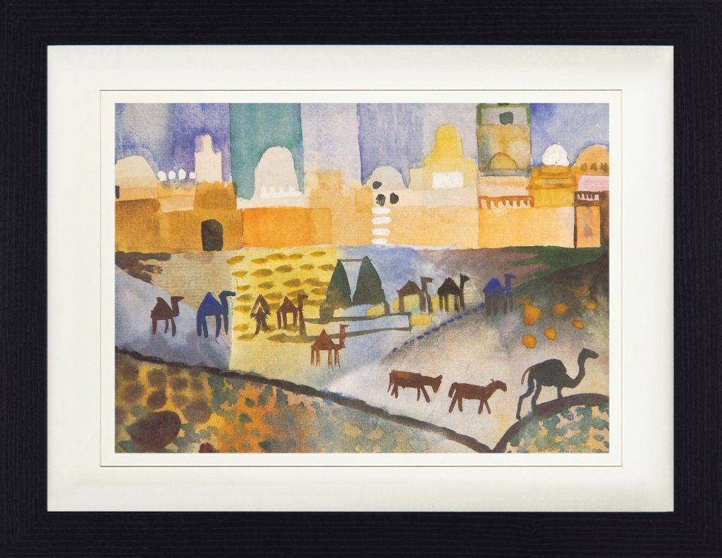 August Macke Gerahmtes Bild Mit Edlem Passepartout | Wand-Bilder | Im Bilderrahmen - Kairouan I, 1914 (30 x 40 cm)