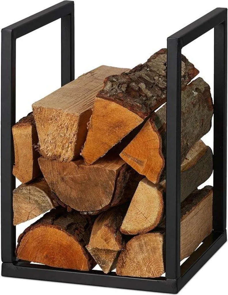 Tiroir à bois en métal noir 40x30x30 cm pour rangement intérieur chic