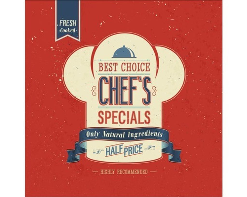 Glasbild Retro Chef's Special 50x50 cm