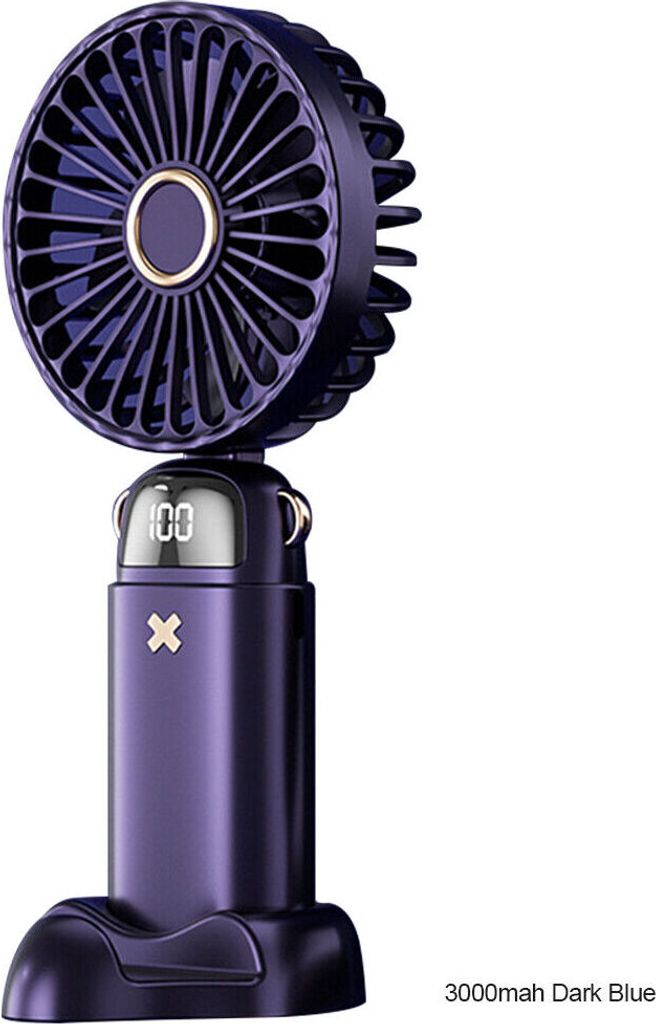 Dunkelblauer, wiederaufladbarer und leiser Desktop - Tisch - Brise - Lüfter