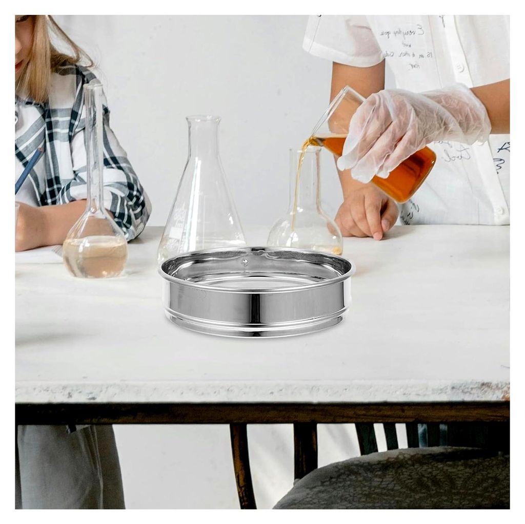 Laborsieb aus 304 Edelstahl 20cm Feinmaschiges Mehlsieb mit feinem Siebgewebe für präzise Proben und Bodentrennung