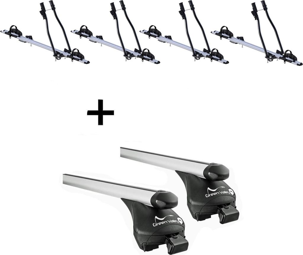 4xFahrradträger SAGITTAR + Relingträger Quick L kompatibel mit für Ford Focus III Kombi ab 2011