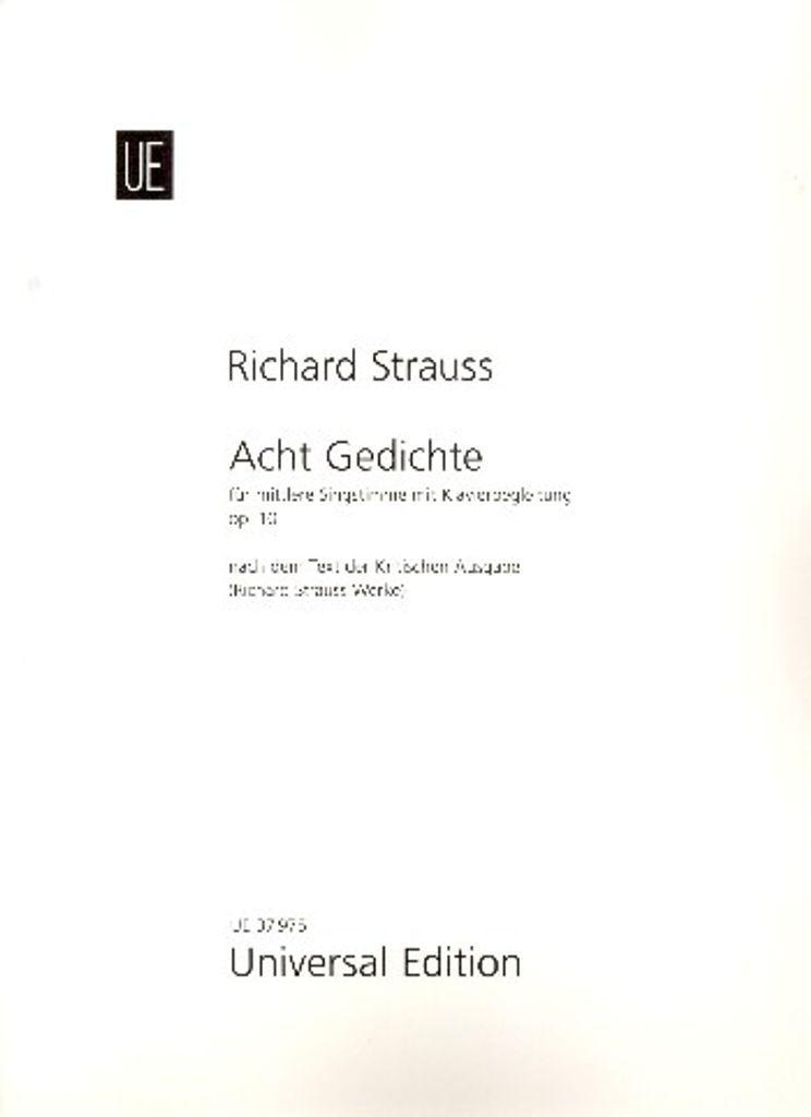 8 Gedichte op.10für Gesang (mittel) und Klavier
