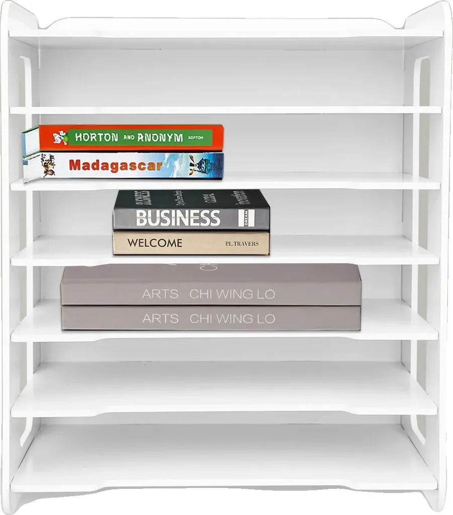 Trieur de documents A4 vertical en PVC à 7 niveaux pour bureau compact