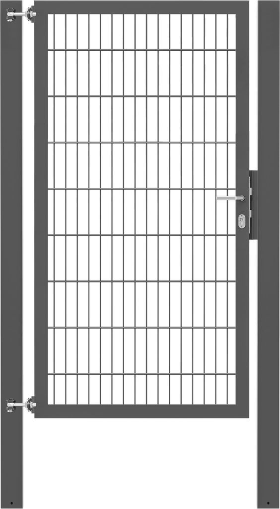 Alberts Einzeltor Flexo Plus mit Zubehör, zum Einbetonieren, anthrazit, Breite 100 cm, Höhe 180 cm, Pfostenstärke 100 x 100 mm