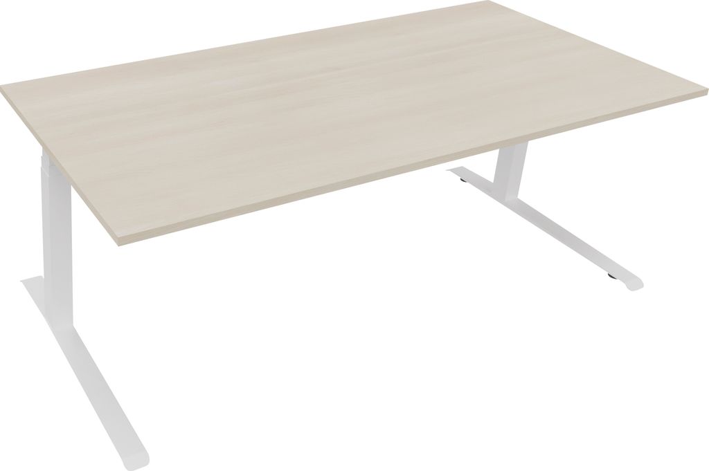 Sitz-/Stehtisch Kufe Doppels. Quad. B2000xT900xH645-1275 ws/Akazie