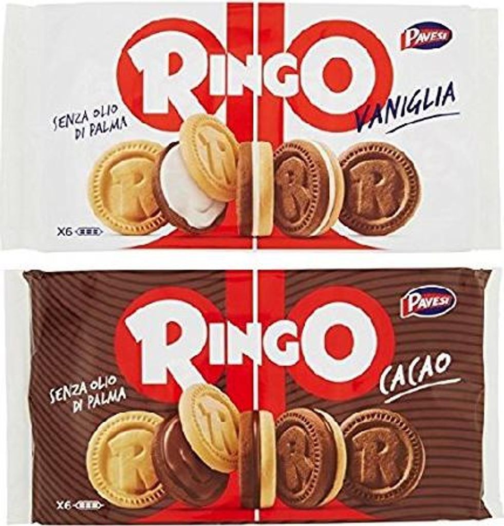 Pavesi Kekse Ringo 330g Kuchen mit Vanille 6 snack cookies Produktbild 