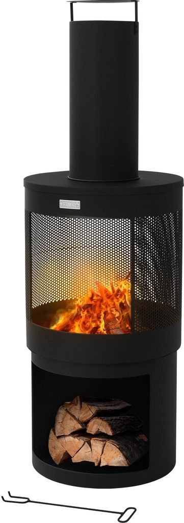 ML-Design záhradný krb s komínom, okrúhly 131x45 cm, Obrázok produktu 