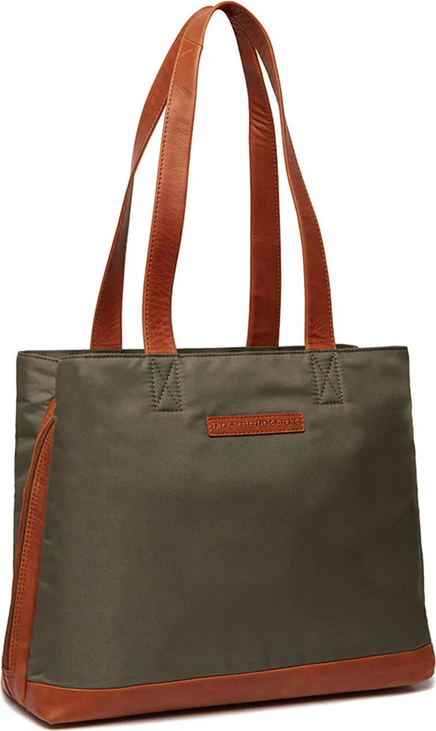 Sac d'ordinateur Lavik Shoulder Bag Steel Green en cuir de vachette