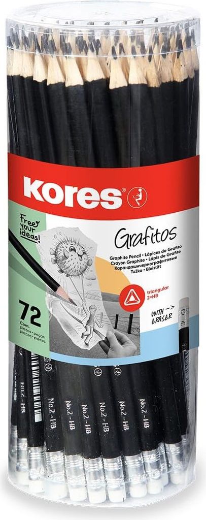 Kores Grafitos, 2HB, Graphit, Dreieckig, 72 Stück(e) Produktbild 