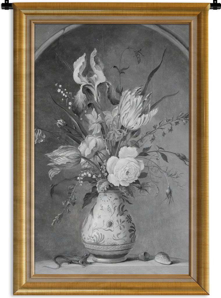 MuchoWow Wandteppich Wandbehang Stilleben - Maler - Liste - Gold 120x180 cm Tapisserie Dekoration Wandtuch - Schlafzimmer - Dekorationen für das...