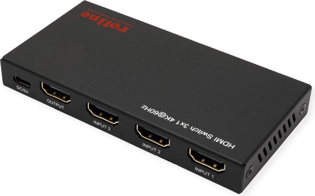 ROLINE 4K HDMI Switch, 3-fach, mit Fernbedienung