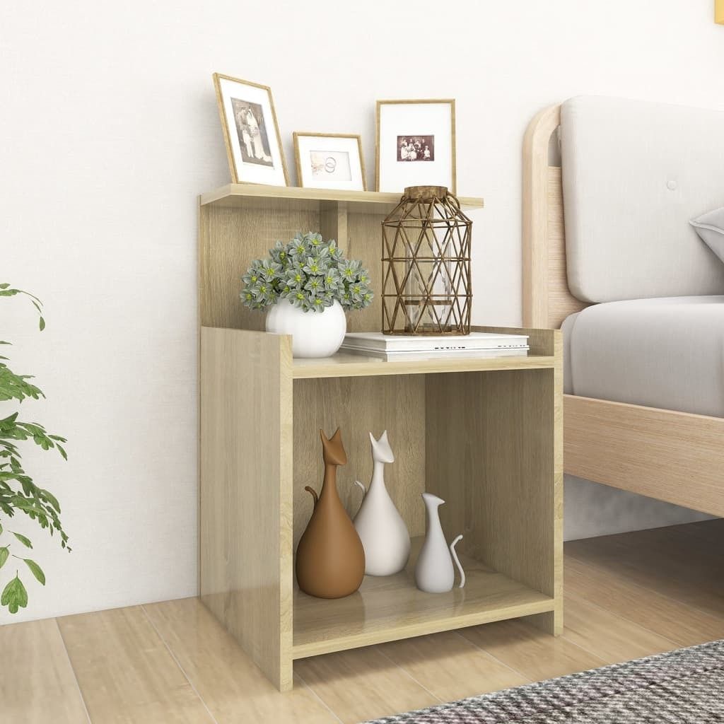 "im Angebot" Nachttische 2 Stk. - Schlafzimmertisch modern - Sonoma-Eiche 40x35x60 cm Holzwerkstoff - Beistellschrank CC20699