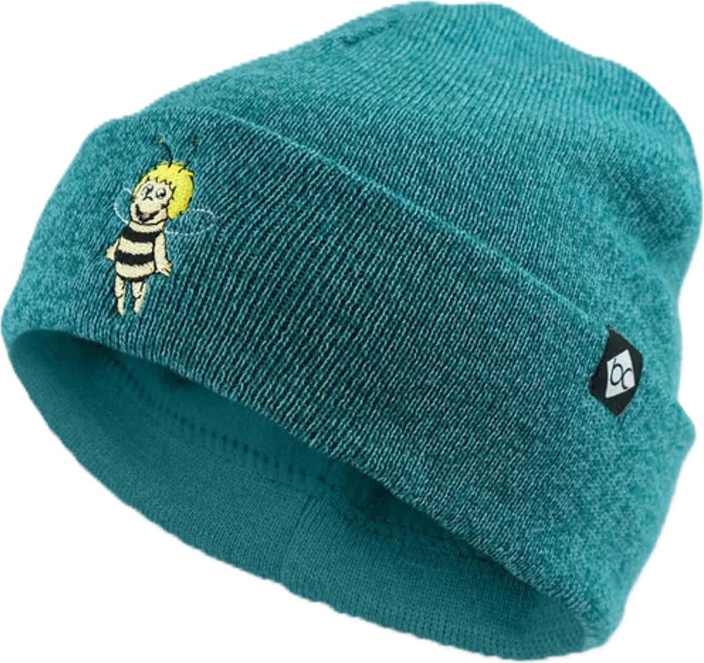 Bavarian Caps Kinder-Stickhaum Biene Maja Beanie One Size dunkeltürkis