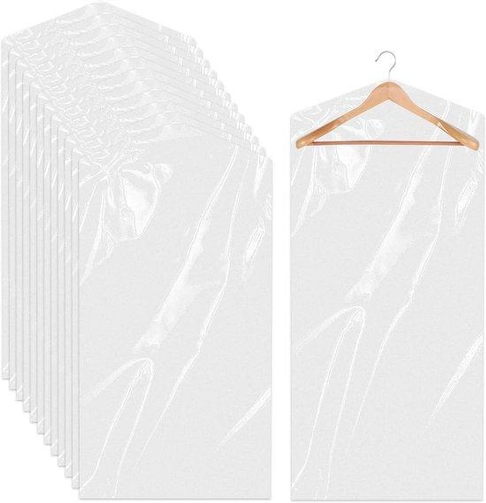 Kleiderbügelsätze aus transparentem Kunststoff - 20er Pack - 60x120 cm - feuchtigkeits- und reißfest