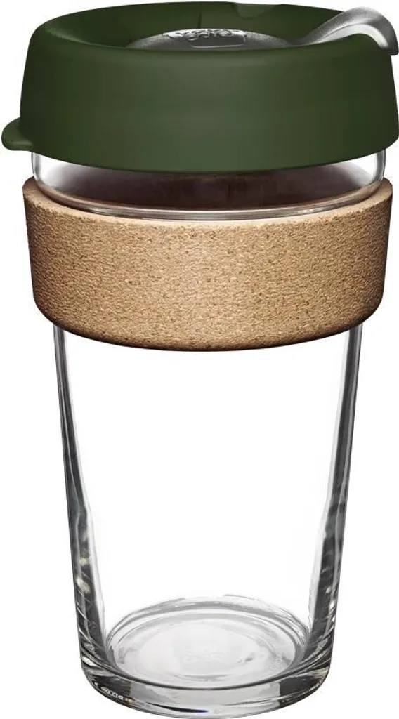 KeepCup Brew Pin Mug en Verre Trempé et Liège Naturel 454 ml Taille L