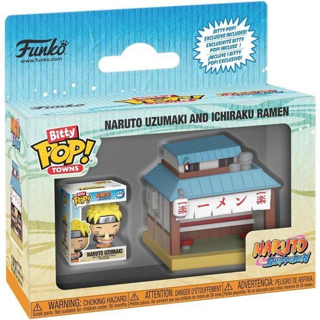Funko Bitty POP! Town Naruto Shippuden, Naruto Uzumaki & Ichiraku Ramen, Vinyl Figur, Miniatur Szene, Acrylbox