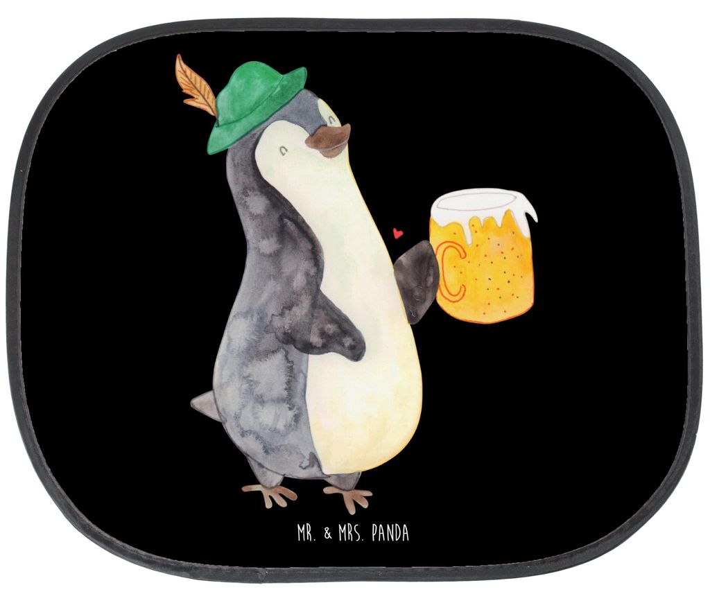 Mr. & Mrs. Panda Sonnenschutz Auto Pinguin Bier - Schwarz - Geschenk, Feierabend, Scheibenschutz, Seitenscheibe, für, Beschwippst, , Sonnenblende
