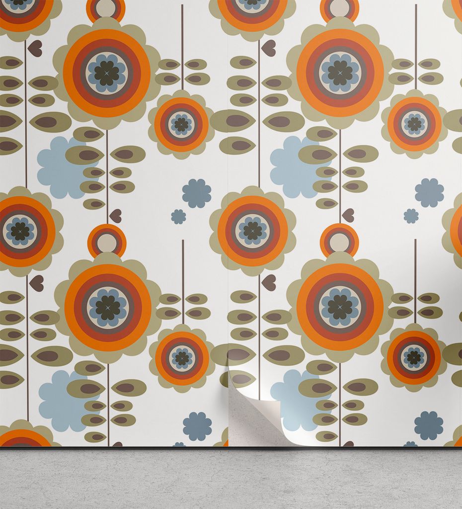 ABAKUHAUS Blume abziehbare & klebbare Tapete für Zuhause, Abstrakte mit Blumenblütenblätter Kunst, selbstklebendes Wohnzimmer Küchenakzent, 33 ...