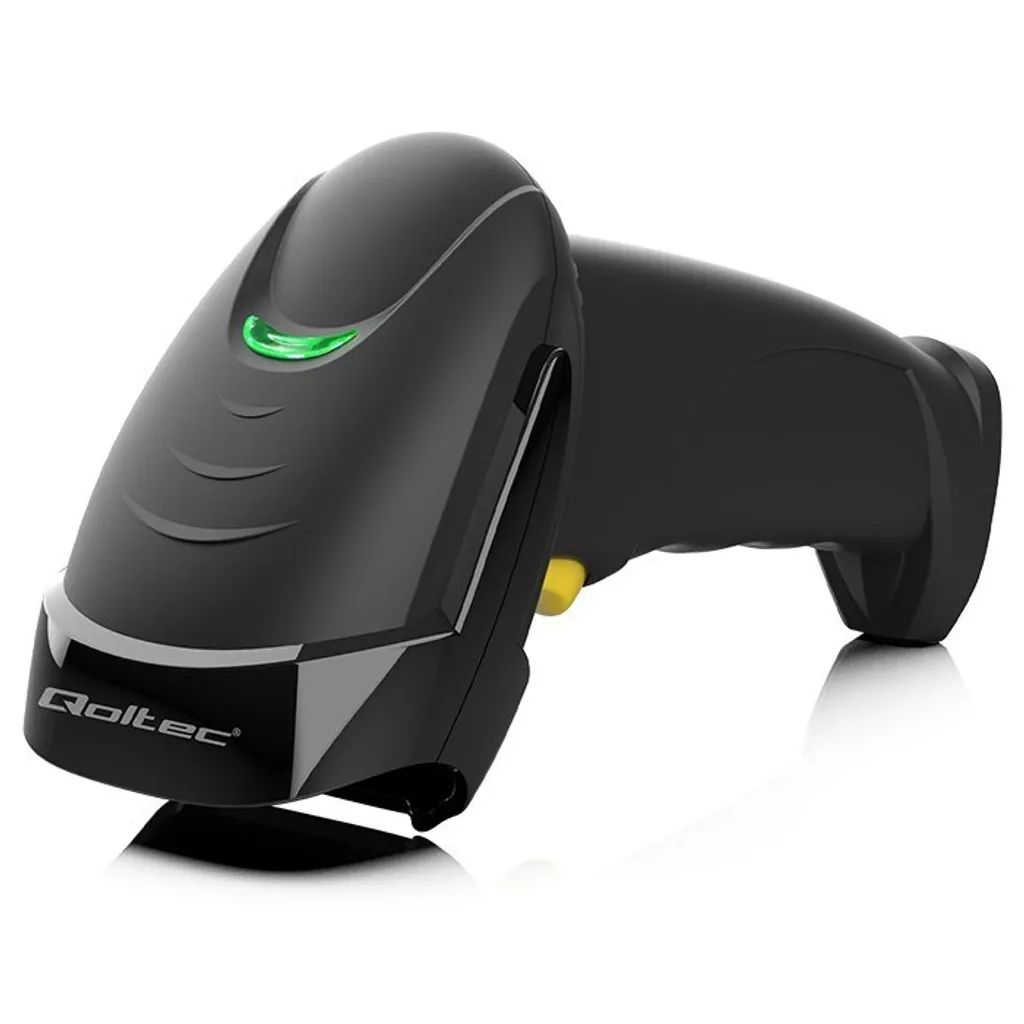 Scanner de code-barres laser Qoltec 1D 2D portable haute précision noir