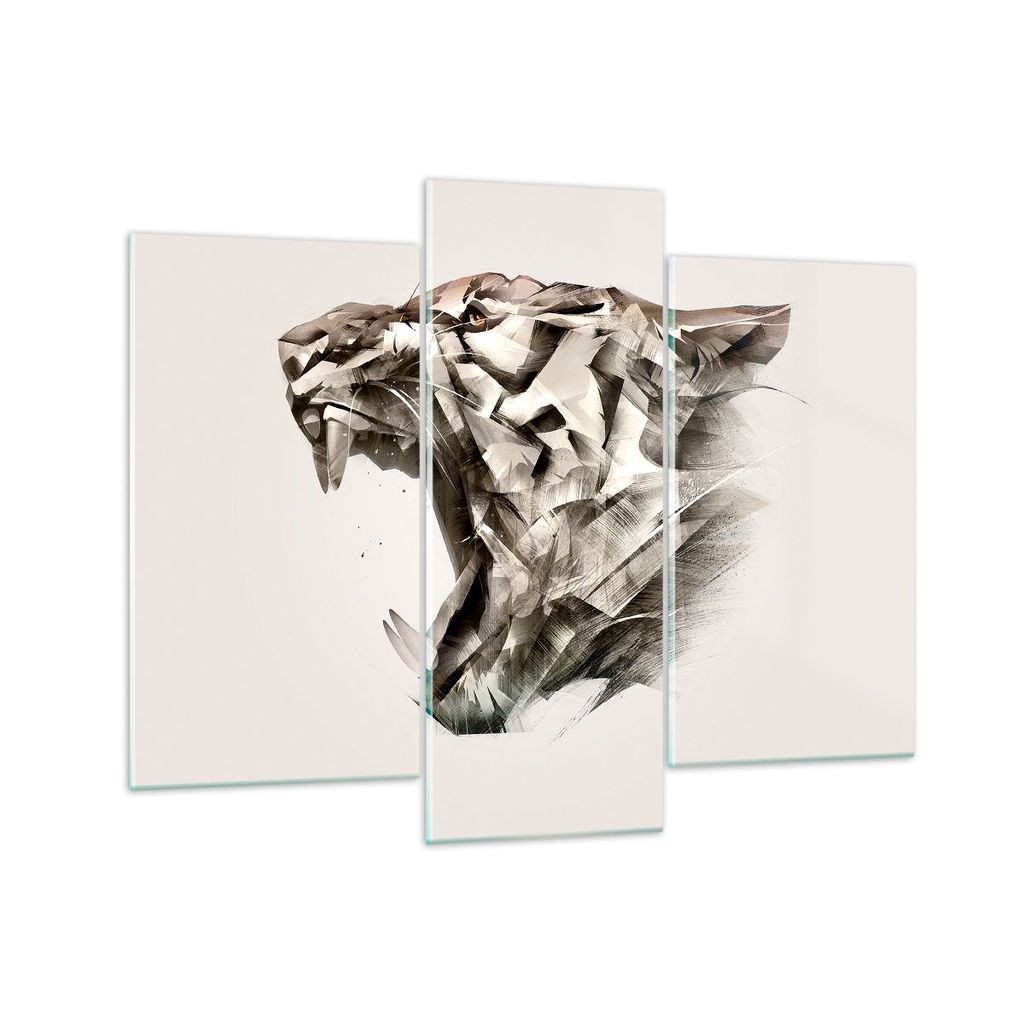 Bilder auf glas - tiger tier - 130x100cm - Glasbilder - Wandbilder - Bilder - Kunstdruck - zum Aufhängen bereit - Wanddekoration aus Glas - Glas B...
