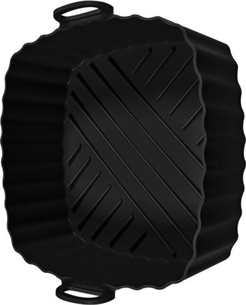 INF 5L Silikon Frittierkorb Einsatz - Quadratisch, Hitzebeständig, 1 Stück Schwarz