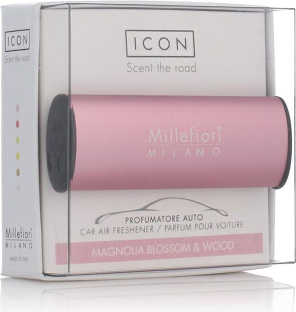 Millefiori Milano Icon Car Air Freshener Magnolia Blossom & Wood Classic Pink