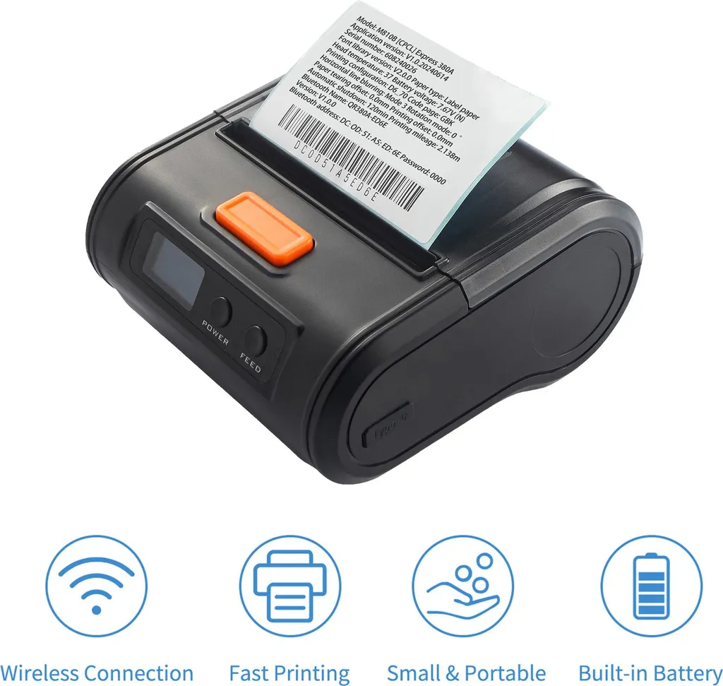 Imprimante de Ticket Bluetooth pour Restaurant et Supermarché Format 80mm - 6