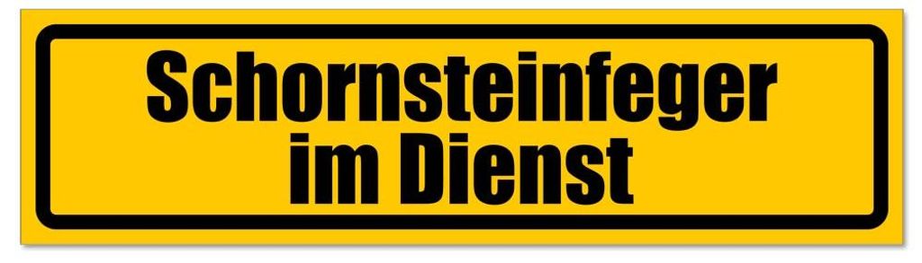 Kiwistar - Autoaufkleber - Gelb - Schwarz - 20 x 5,3 cm - Schornsteinfeger im Dienst invertiert - Hinweis Aufkleber Sticker für Auto, Kfz, Fahrrad...