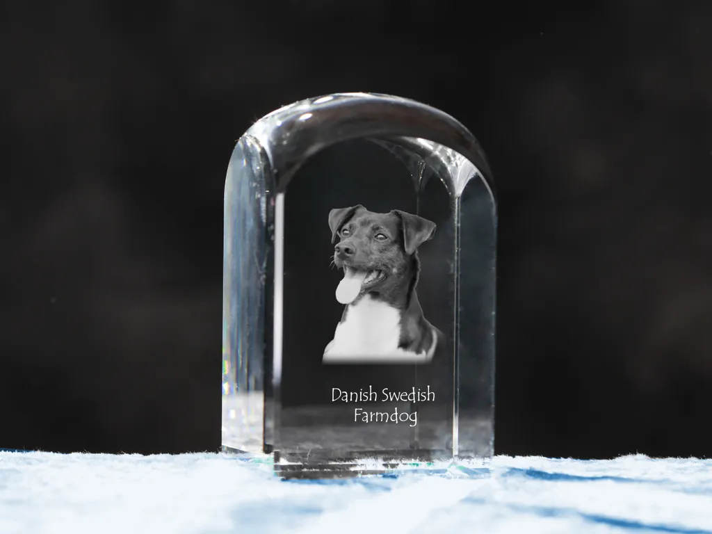 Cristallo 3D Pastore Danese-Svedese Art-Dog | Fermacarte di Lusso